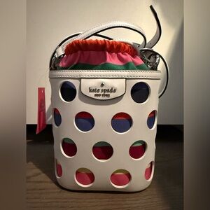 Kate Spade White and Multicolor Cutout Mini Bag